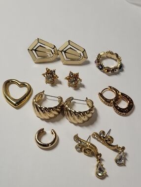 Gold-Tone Women's Earring Set - Mixed Styles
